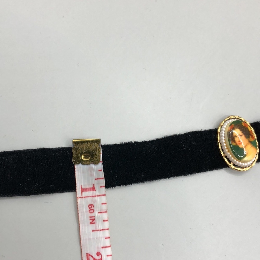Vintage Arthur Pepper ART Portrait Cameo Black Velvet Choker Victorian Style - Picture 6 of 8